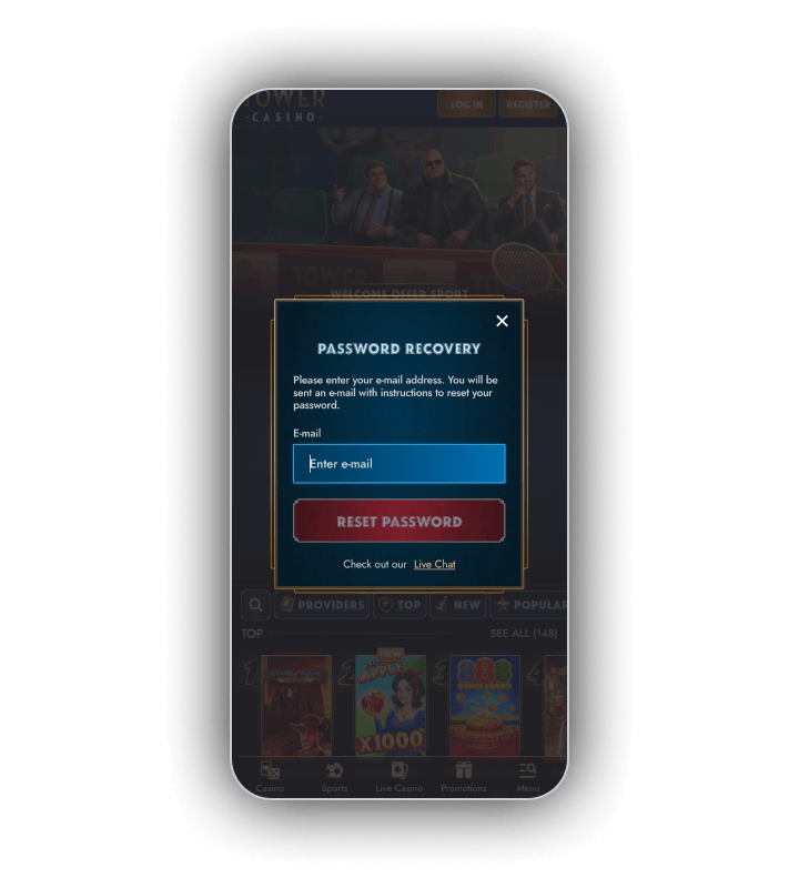Returning player using secure sign-in controls on a casino account
